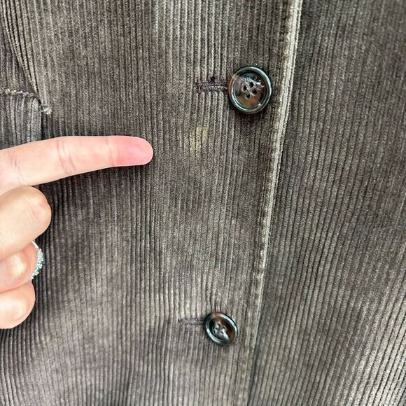 J. Crew Women’s Dark Brown Corduroy 4 Button Collar Y2K 90s Chore Coat - Picture 7 of 12